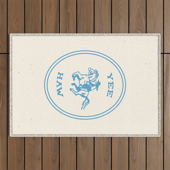 Yee Haw in Blue Outdoor Rug Gallery Image 1