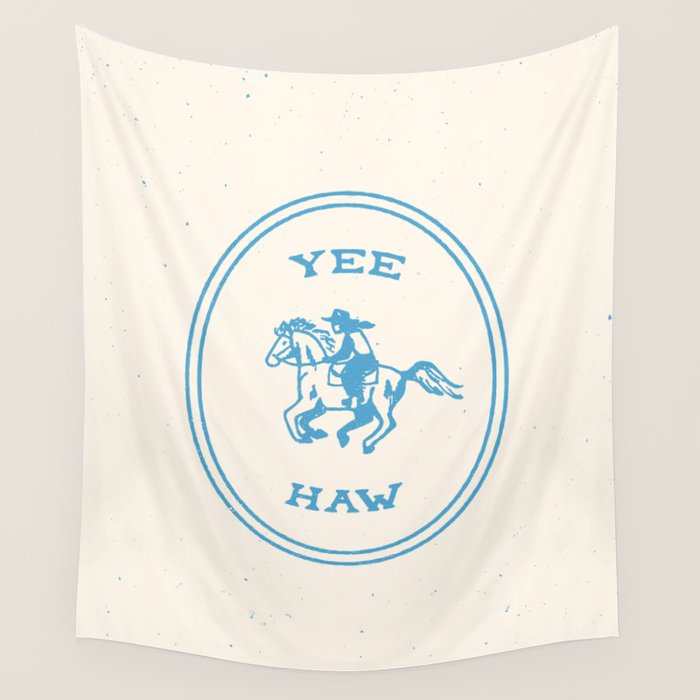 Yee Haw in Blue Wall Tapestry Gallery Image 4