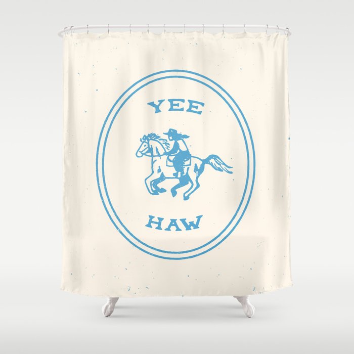 Yee Haw in Blue Shower Curtain Gallery Image 1