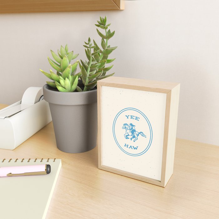 Yee Haw in Blue Mini Art Print Gallery Image 2