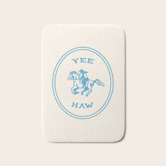 Yee Haw in Blue Bath Mat Gallery Image 1