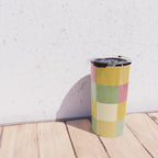 Bold Vintage Checks Pattern - Large XIX Travel Mug Gallery Image 4