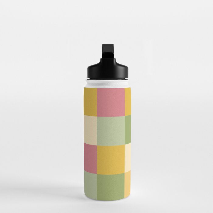 Bold Vintage Checks Pattern - Large XIX Water Bottle Gallery Image 3