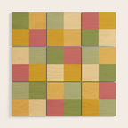 Bold Vintage Checks Pattern - Large XIX Wood Wall Art Gallery Image 1