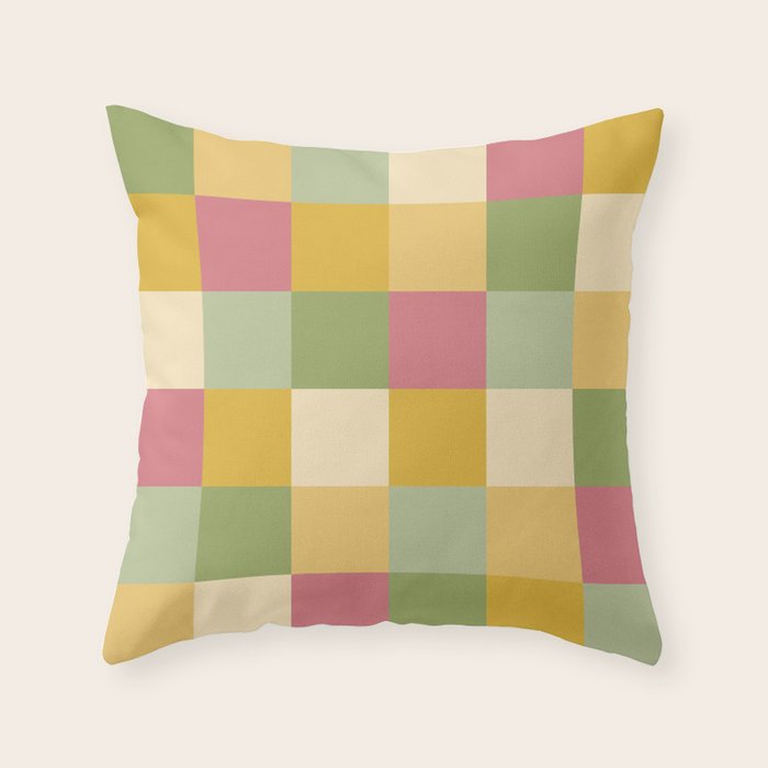Bold Vintage Checks Pattern - Large XIX Throw Pillow Gallery Image 6
