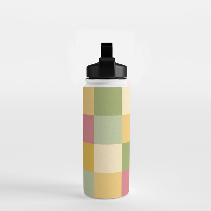 Bold Vintage Checks Pattern - Large XIX Water Bottle Gallery Image 2