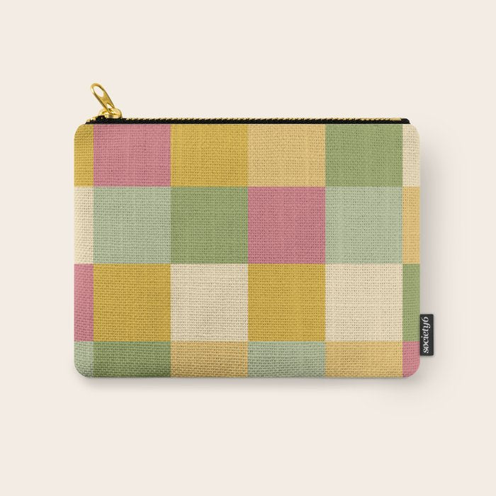 Bold Vintage Checks Pattern - Large XIX Carry All Pouch Gallery Image 1