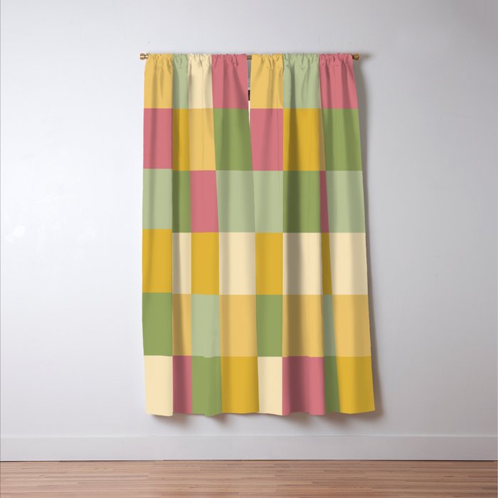 Bold Vintage Checks Pattern - Large XIX Window Curtain Gallery Image 3