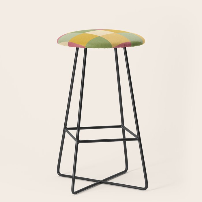 Bold Vintage Checks Pattern - Large XIX Stool Gallery Image 1