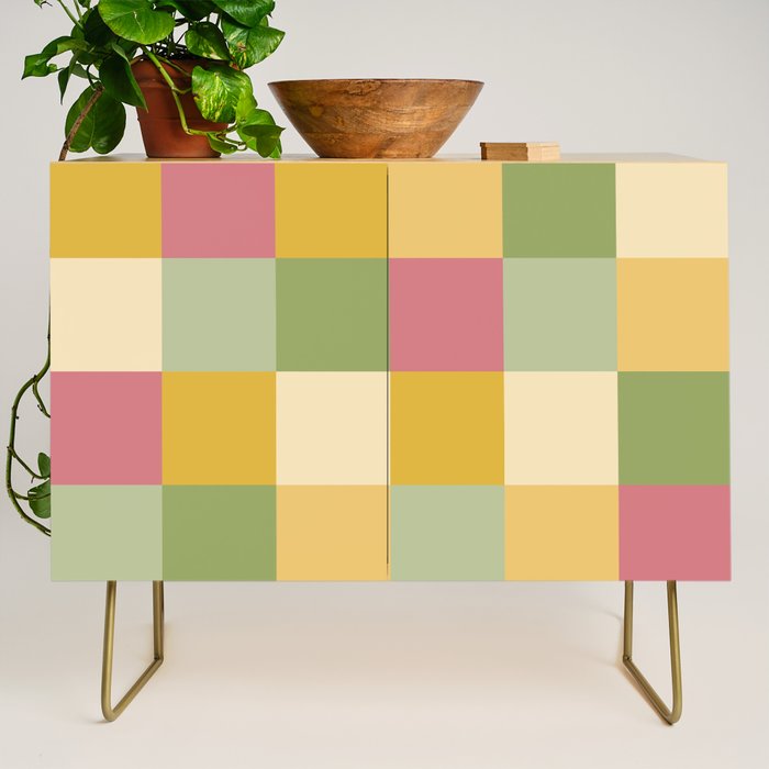 Bold Vintage Checks Pattern - Large XIX Credenza Gallery Image 1