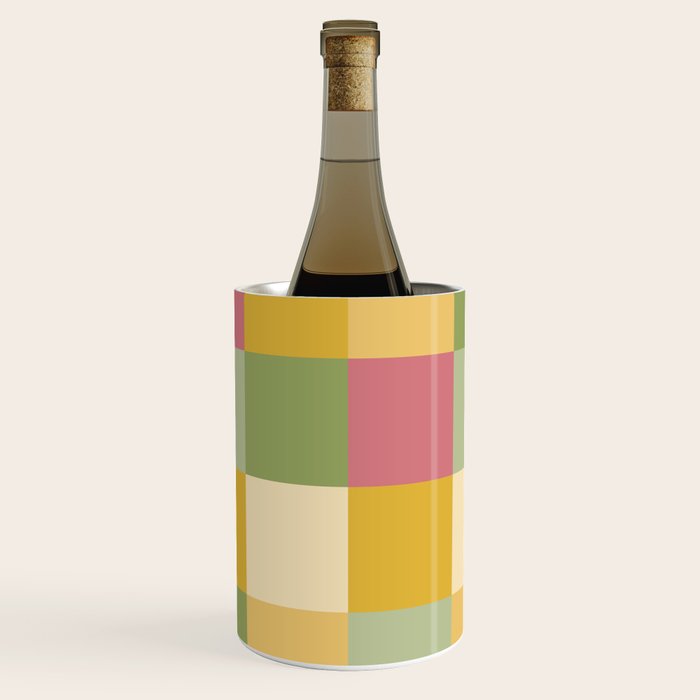 Bold Vintage Checks Pattern - Large XIX Wine Chiller Gallery Image 1