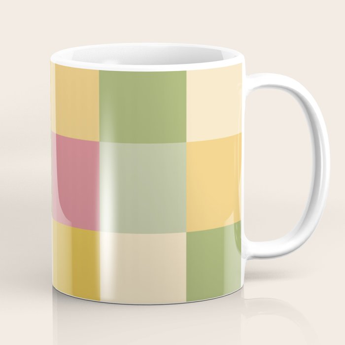 Bold Vintage Checks Pattern - Large XIX Coffee Mug Gallery Image 1