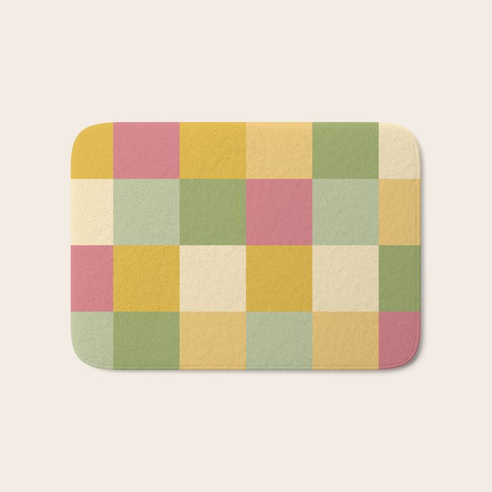 Bold Vintage Checks Pattern - Large XIX Bath Mat Gallery Image 1