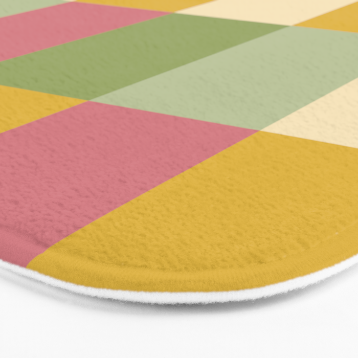 Bold Vintage Checks Pattern - Large XIX Bath Mat Gallery Image 3