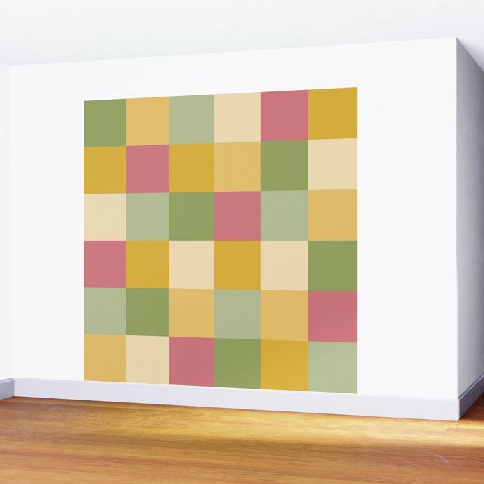 Bold Vintage Checks Pattern - Large XIX Wall Mural Gallery Image 2