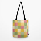Bold Vintage Checks Pattern - Large XIX Tote Bag Gallery Image 2