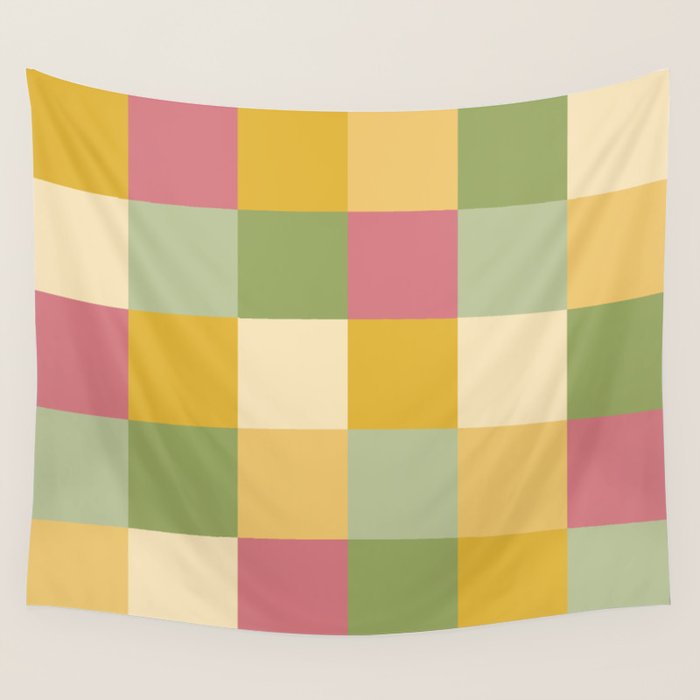 Bold Vintage Checks Pattern - Large XIX Wall Tapestry Gallery Image 4