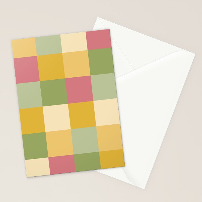 Bold Vintage Checks Pattern - Large XIX Stationery Card Gallery Image 2