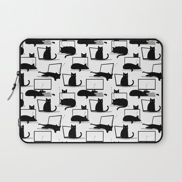 Cats Sitting on Laptops Laptop Sleeve Gallery Image 1