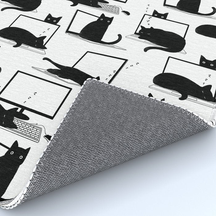 Cats Sitting on Laptops Rug Gallery Image 4