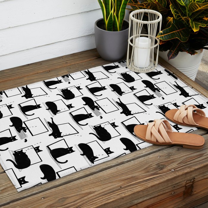Cats Sitting on Laptops Outdoor Rug Gallery Image 2
