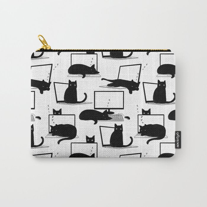 Cats Sitting on Laptops Carry All Pouch Gallery Image 1