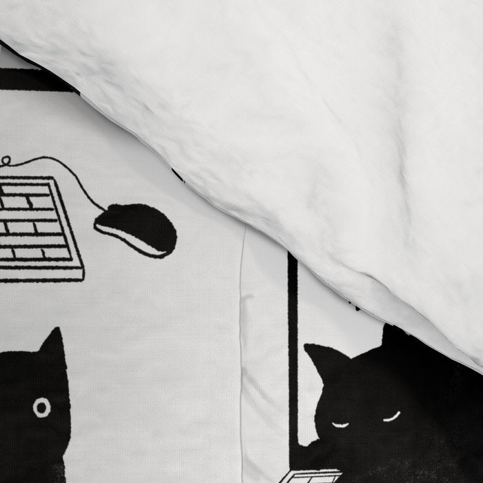 Cats Sitting on Laptops Comforter Gallery Image 4