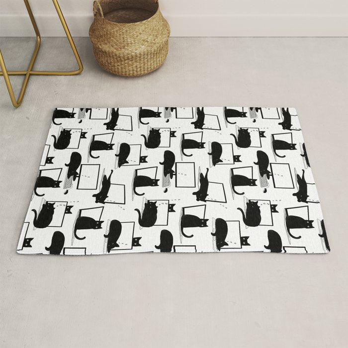 Cats Sitting on Laptops Rug Gallery Image 1