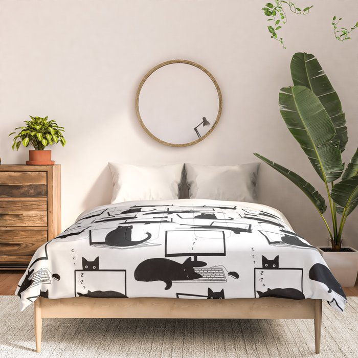 Cats Sitting on Laptops Comforter Gallery Image 3