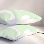 Large Baby Green Retro Flowers White Background #decor #society6 #buyart Pillow Sham Gallery Image 3
