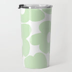Large Baby Green Retro Flowers White Background #decor #society6 #buyart Travel Mug Gallery Image 3