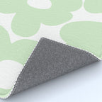 Large Baby Green Retro Flowers White Background #decor #society6 #buyart Rug Gallery Image 4