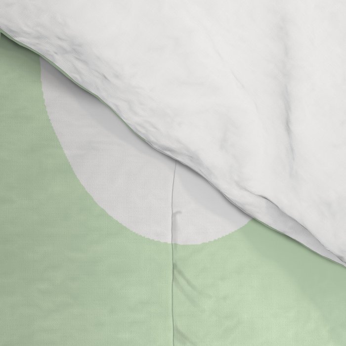 Large Baby Green Retro Flowers White Background #decor #society6 #buyart Comforter Gallery Image 4