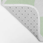 Large Baby Green Retro Flowers White Background #decor #society6 #buyart Bath Mat Gallery Image 2