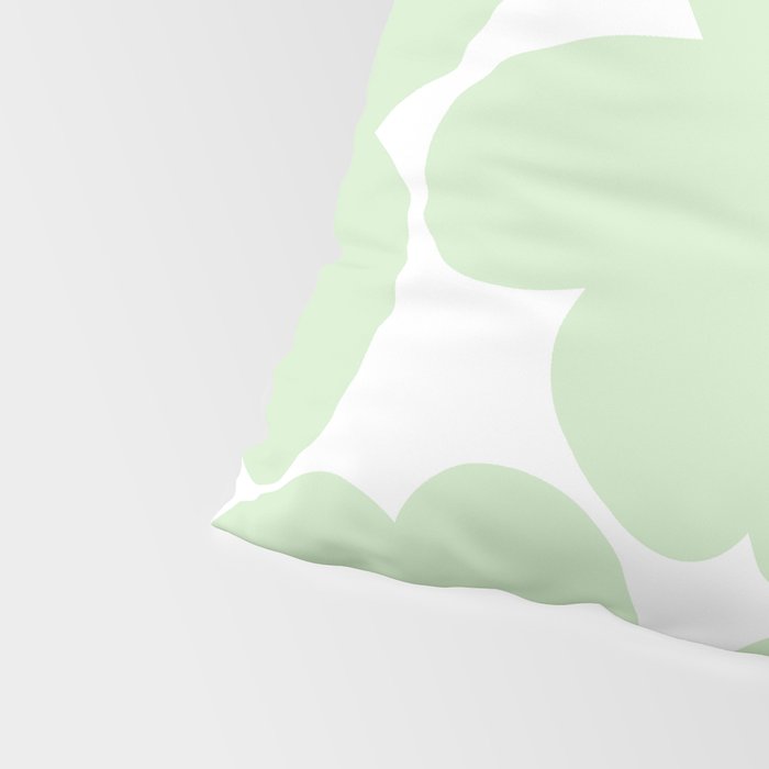 Large Baby Green Retro Flowers White Background #decor #society6 #buyart Pillow Sham Gallery Image 4
