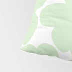 Large Baby Green Retro Flowers White Background #decor #society6 #buyart Pillow Sham Gallery Image 4