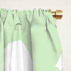 Large Baby Green Retro Flowers White Background #decor #society6 #buyart Window Curtain Gallery Image 2