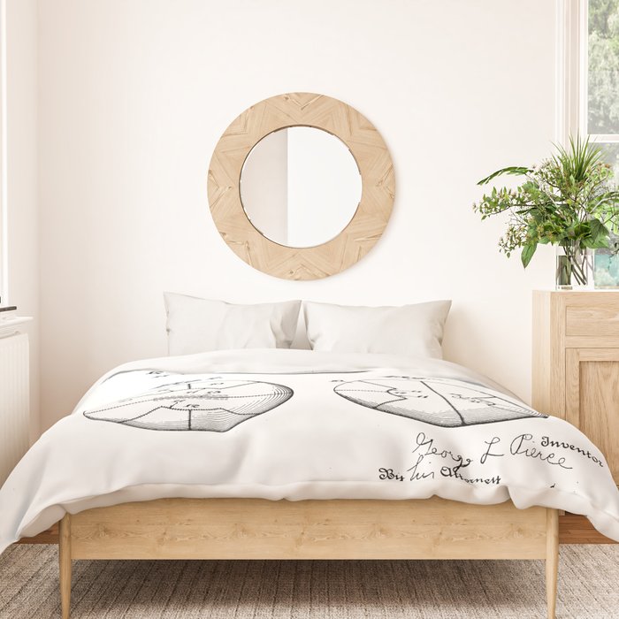 Basketball Patent - Sports Fan Team Coach Art - White Duvet Cover Gallery Image 3