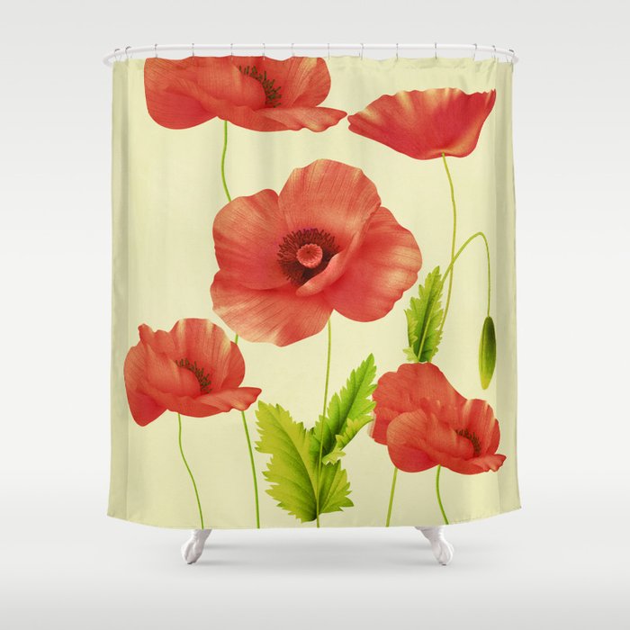 Red Poppies 3 Shower Curtain Gallery Image 1