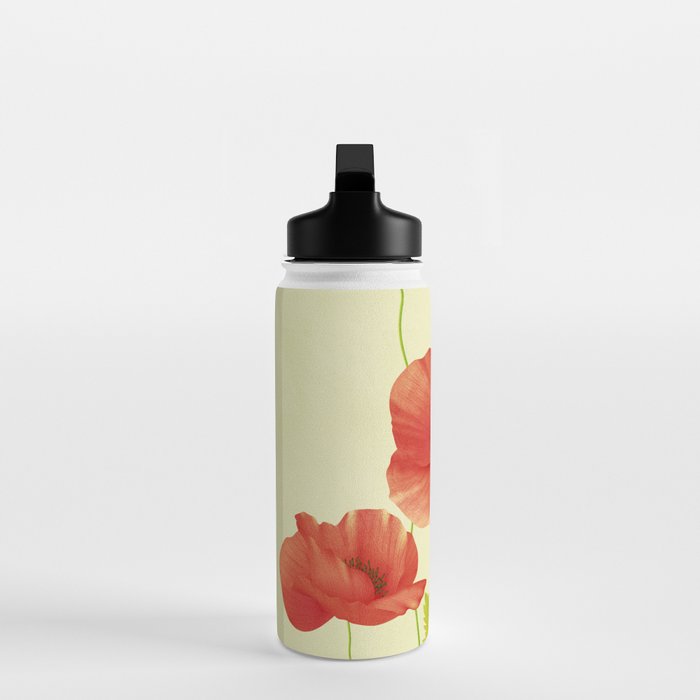 Red Poppies 3 Water Bottle Gallery Image 3