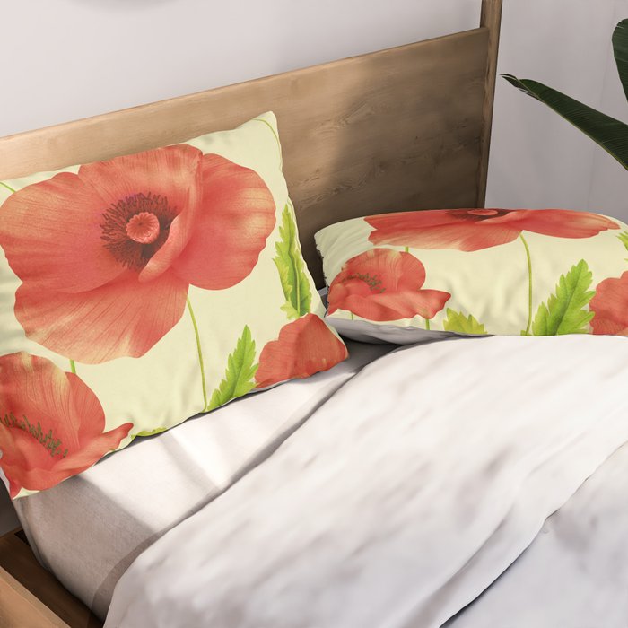 Red Poppies 3 Pillow Sham Gallery Image 2
