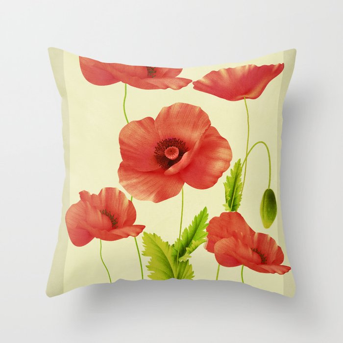 Red Poppies 3 Throw Pillow Gallery Image 6
