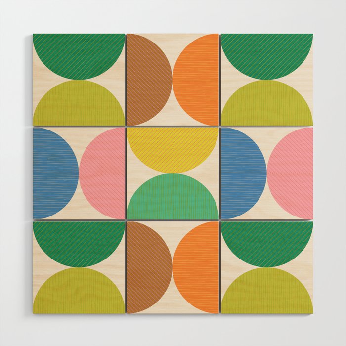 Mid Century Modern Shapes - Multi Color Wood Wall Art Gallery Image 1