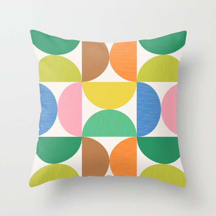 Mid Century Modern Shapes - Multi Color Throw Pillow Gallery Image 6