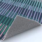 Block print geometrics stripes dark blue Rug Gallery Image 4