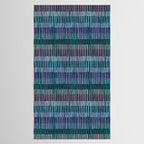 Block print geometrics stripes dark blue Tablecloth Gallery Image 2