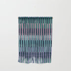 Block print geometrics stripes dark blue Wall Hanging Gallery Image 1