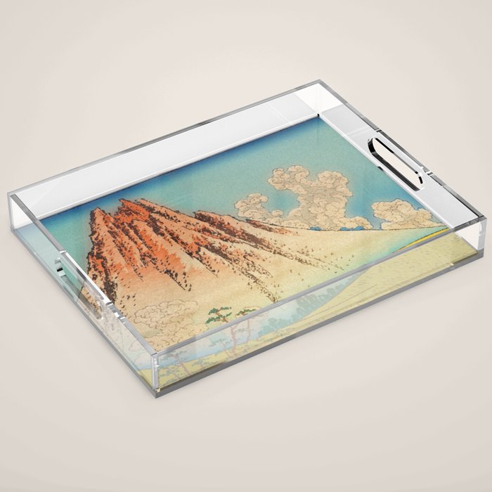 Greeting Kaneda - Mountain  Nature Landscape in Yellow, Orange and Blue Acrylic Tray Gallery Image 1