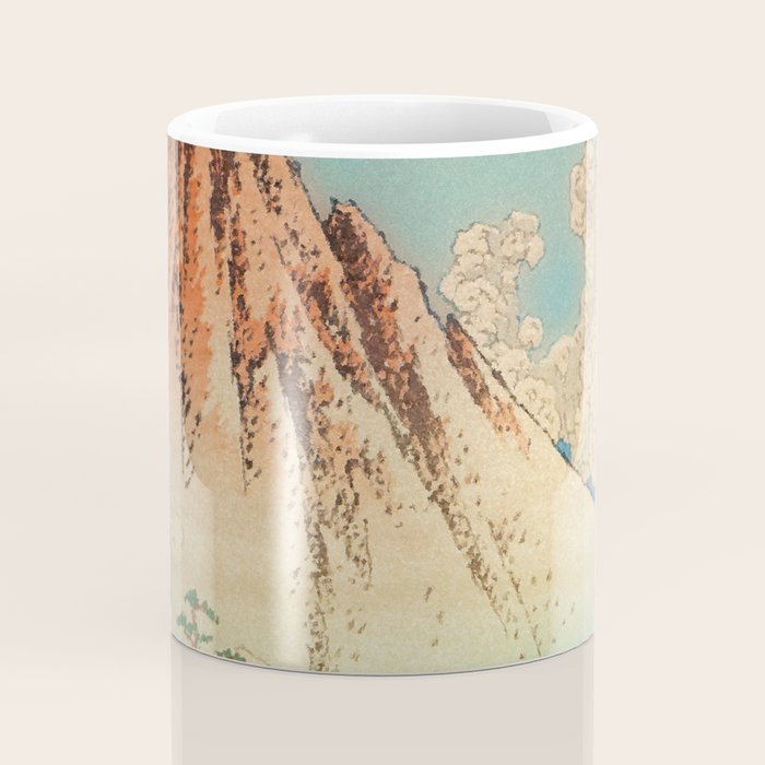 Greeting Kaneda - Mountain  Nature Landscape in Yellow, Orange and Blue Coffee Mug Gallery Image 4