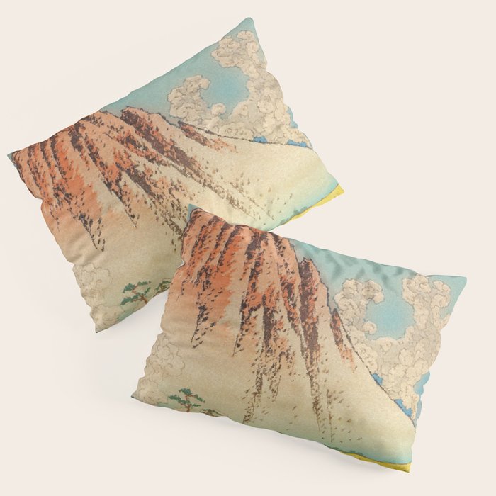 Greeting Kaneda - Mountain  Nature Landscape in Yellow, Orange and Blue Pillow Sham Gallery Image 3